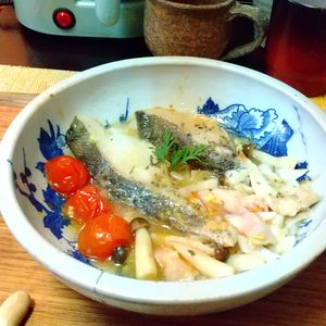 チョロリスの作ってみた!投稿(切って蒸すだけ♪『たらとベーコンの洋風塩蒸し』)