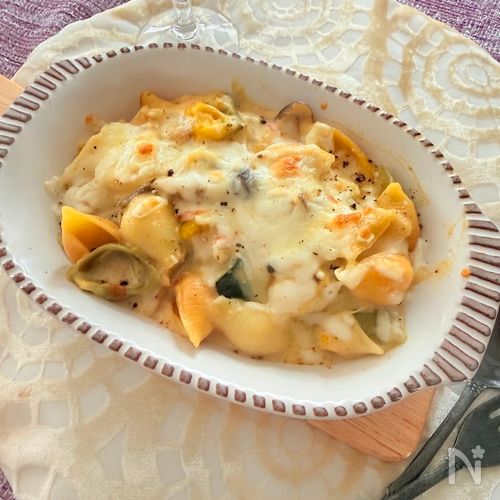 米粉で作る「蒸しいため野菜の濃厚グラタン」