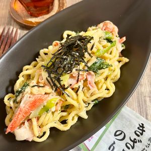 のりのり🐾🎀🤍の作ってみた!投稿(5分で完成パパッと絶品！お出汁香る明太マヨ焼きそば)