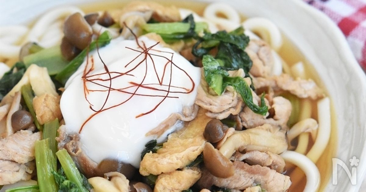 豚きつねのっけ温玉うどん