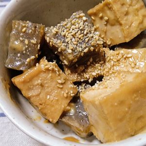 はるねこの作ってみた!投稿(【厚揚げとこんにゃくのどて煮風】すぐでき!節約おつまみ副菜♬)
