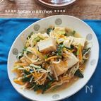 レンジで７分！もやしと厚揚げのしょうが味噌煮