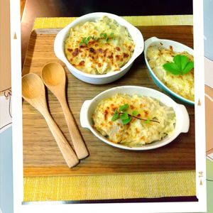 チョロリスの作ってみた!投稿(里芋の豆乳味噌グラタン)