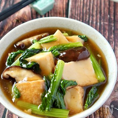 厚揚げと小松菜の中華風トロッと煮