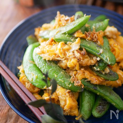 とろっ♪が美味しい！【卵としらすとスナップエンドウ】