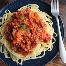 トマト缶で☆お手軽ミートソースパスタ