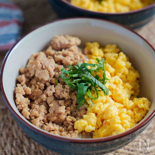 【そぼろ丼】ワンパンで作れる!彩り栄養満点おかず