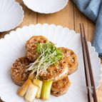 【豆腐入りれんこんのはさみ焼き】ヘルシーなのにボリューム満点