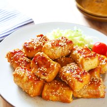 甘辛やみつき！【厚揚げのヤンニョム肉巻き】お弁当にも◎