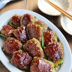 ピーマンの肉詰め照り焼き