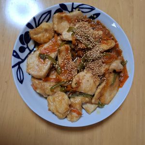 728185の作ってみた!投稿(10分で爆速おかず♪【鶏肉と野菜の甘酢炒め】)
