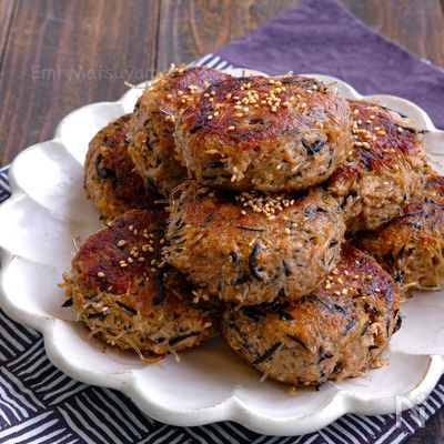 【包丁不要】ひじきと春雨入り和風豆腐豚バーグ