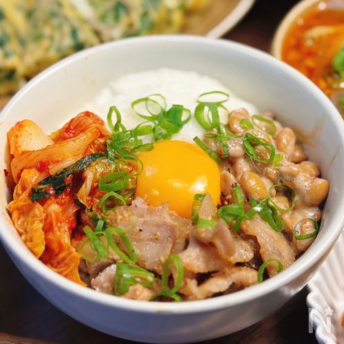 【豚キムねばとろスタミナ丼】疲れた日こそ、これ一杯！