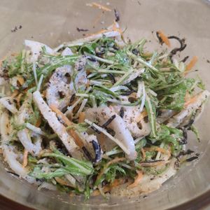 ねこの作ってみた!投稿(れんこん水菜ひじきで《腸活♡ごま味噌マヨサラダ》)