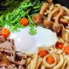 まゆのの作ってみた!投稿(【ごちそううどん】土鍋すき焼き煮込みうどん♪)