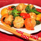 おからミートボールと彩り野菜の甘酢あんかけ