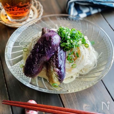 さっぱり食べたい♪塩なすそうめん