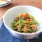 【さば缶】レンジで簡単！さば缶と豆苗のピリ辛七味ごま和え