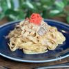 明太子ときのこの豆乳クリームパスタ