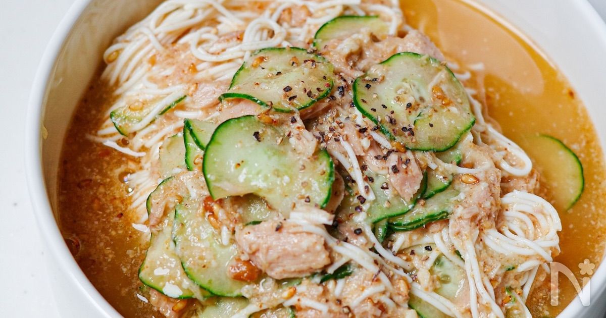 汁まで飲み干せる！ぶっかけごまだれそうめん