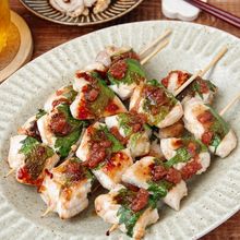 おつまみに！旨だし鶏むね肉の梅しそ串焼き
