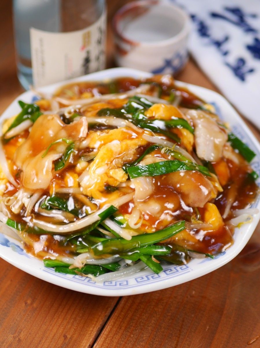 もやしにら玉あんかけ