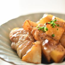 肉巻きりんごの照り焼き
