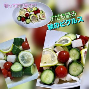 サトちゃんの作ってみた!投稿(切って漬けるだけ！ちょっぴり和風の【すだち香る秋のピクルス】)