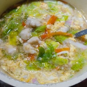 もんぶらん°・*:.。.☆の作ってみた!投稿(ホッとする…♡ささみと野菜の生姜とろみスープ)