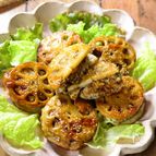【蓮根の豚肉挟み照り焼き】しっかり食感の照り旨おかず！