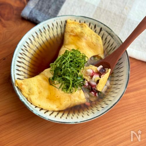 柚子胡椒あんの明石焼き風出汁オムレツ