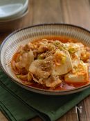 めんつゆで簡単！＊ピリ辛韓国風豚バラ肉豆腐＊