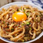 行列のうどんそば④ぶっ濃い濃厚ソースのもっちり油うどん🤩　