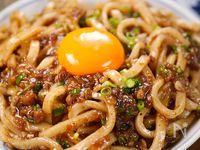 行列のうどんそば④ぶっ濃い濃厚ソースのもっちり油うどん🤩　