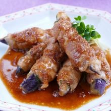 茄子巻き豚の生姜焼き