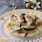 鶏もも肉とズッキーニのクリーム煮