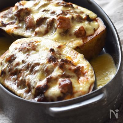 とろ〜りホクホク！米ナスとひよこ豆のデミグラタン