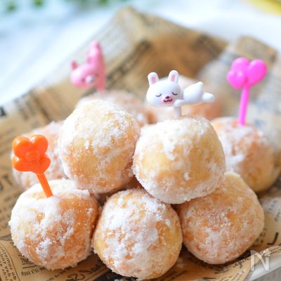 サクサク♬子供のおやつに！簡単☆米粉の揚げドーナツ♬