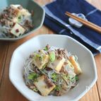 お弁当やおつまみに♪厚揚げとひき肉のねぎ塩春雨