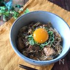 『サバ缶で簡単』サバときのこの味噌煮丼