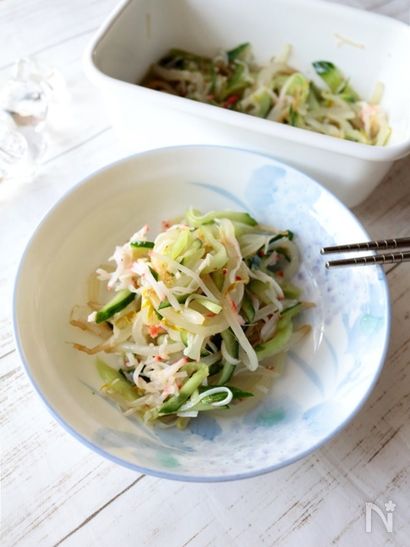 きゅうりともやしのナムル風中華サラダ