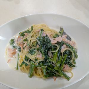 1170529の作ってみた!投稿(ワンパンで作れる！鮭のクリームパスタ)