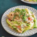【さっぱりヘルシー下味冷凍】蒸し鶏のごま梅肉和え