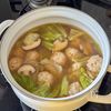 れんこん入り鶏だんごとキャベツのしょうがスープの工程4