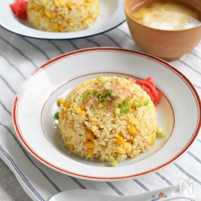 かつおぶしで時短簡単！うま味アップのレンジチャーハン