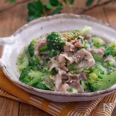 レンジで簡単!*ブロッコリーと豚バラのとろみ煮*