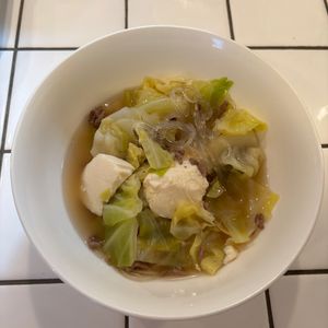 mi-koの作ってみた!投稿(【簡単なのに絶品】中華風♪キャベツと春雨の豆腐スープ♪)