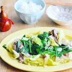 キャベツと豚しゃぶ肉の簡単白だしさっと煮