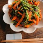 にんじんと豆苗の塩昆布合え