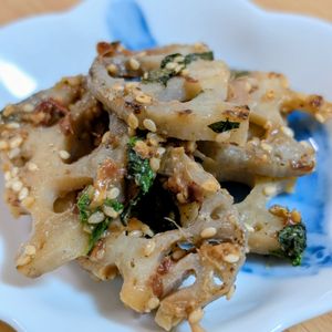 まゆのの作ってみた!投稿(大葉香る《れんこんの極旨♡ごま味噌炒め》)